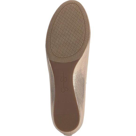 Jessica Simpson Women's Champagne Cotton Ankle Cross Elastic Ballet Flats - Picture 4 of 7